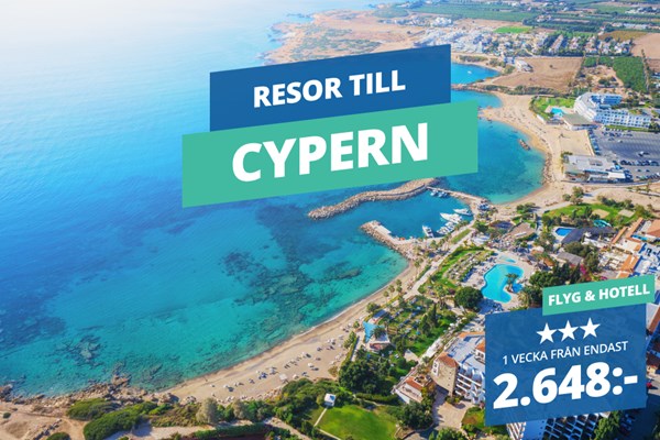 1 vecka på Cypern – Sista minuten-resor från 2.648 kr.