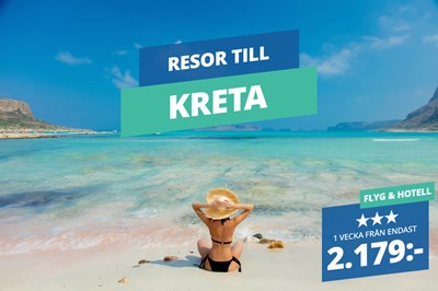 Kreta väntar – Boka en veckas sommarsemester med flyg och hotell från 2.179:-