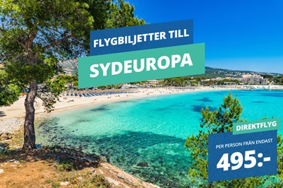 Billiga flygbiljetter till Sydeuropa från 495:-