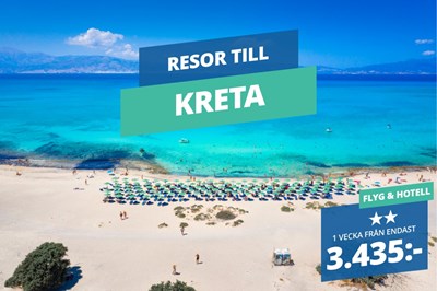 1 vecka på Kreta – Sista minuten-resor från 3 435:-