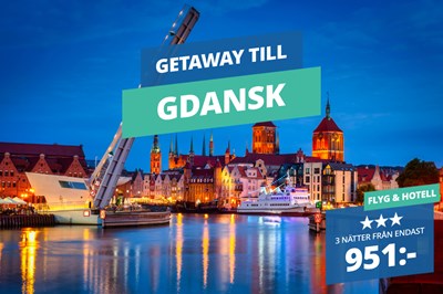 Getaway till Gdansk: Bo 3 nätter på hotell från endast 951:-
