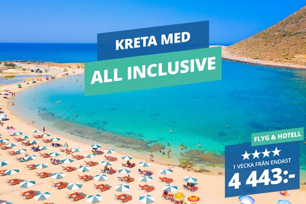 4★ All Inclusive på Kreta 2024 – Boka din resa från 4 443:-