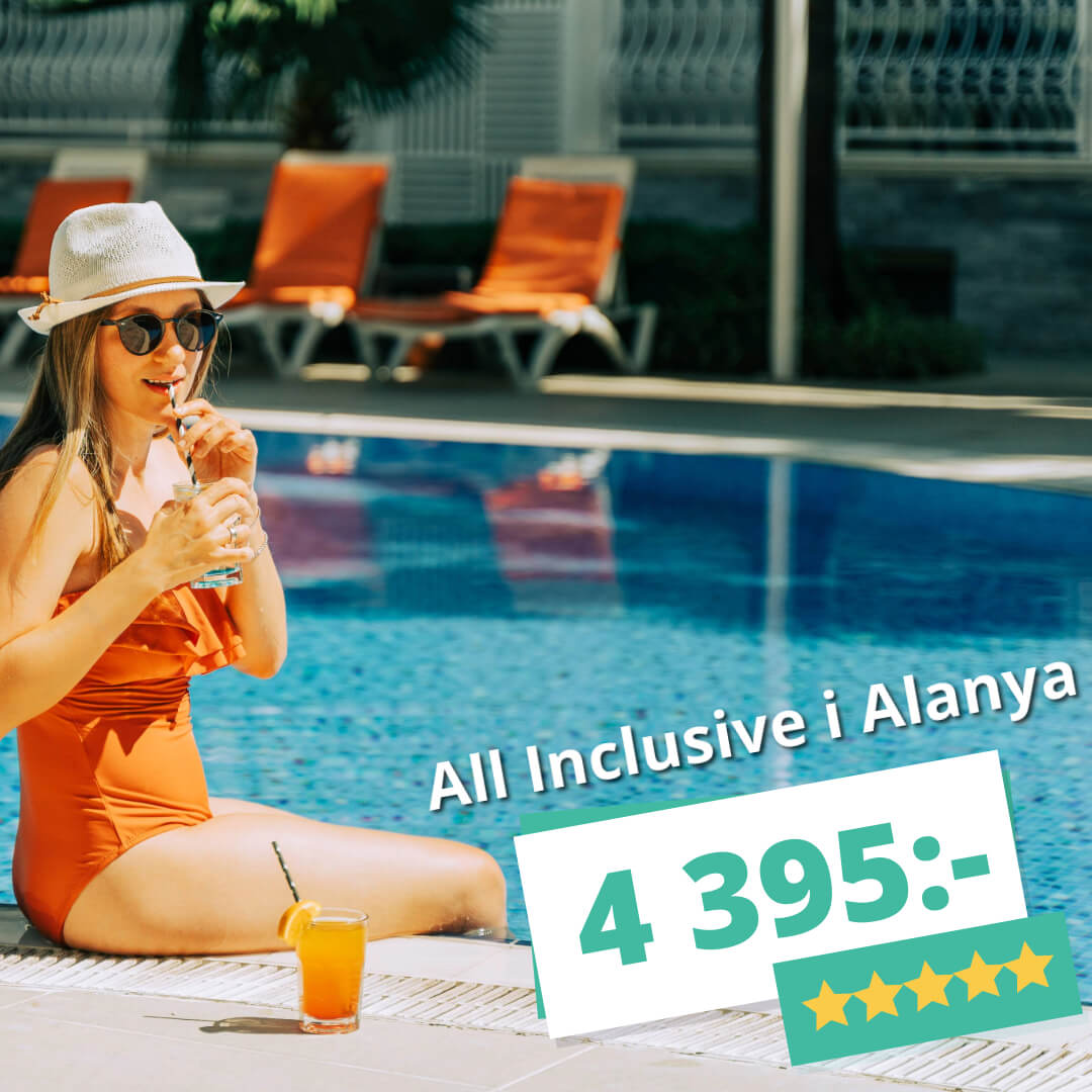 Lyx till lågt pris! 🌟 Billiga 5-stjärniga sista minuten-resor till Alanya – 1 vecka med All Inclusive från 4 395:-