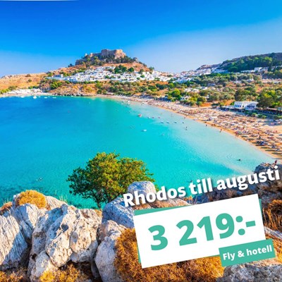 Billig semester! 1 vecka på Rhodos i Augusti från endast 3 219:-