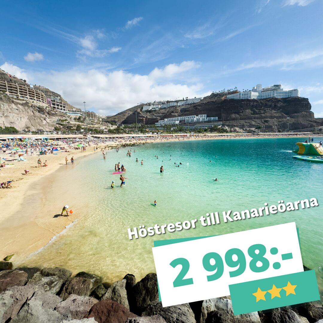 3-stjärniga höstresor till Kanarieöarna från 2 998:-