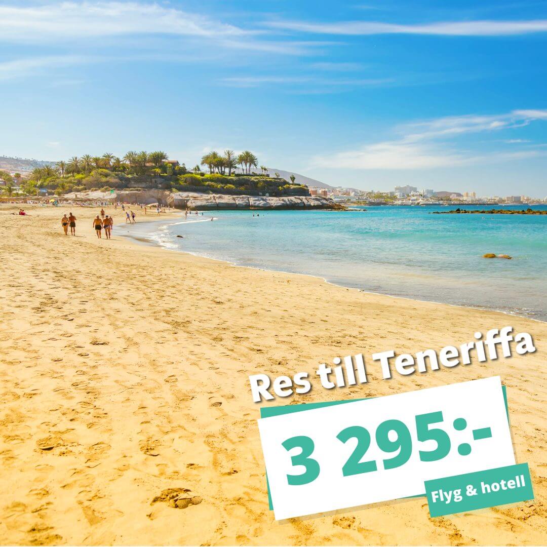 Res till Teneriffa i december från 3 295:- med flyg t/r och hotell!