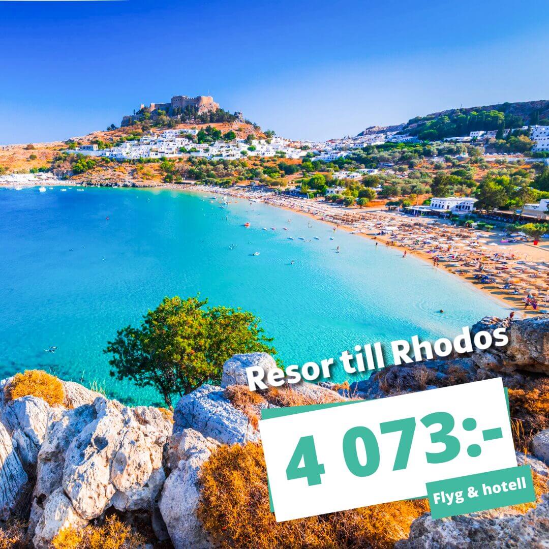 1 vecka på Rhodos i juni från 4 073 kr – inkl. flyg och 3★ hotell