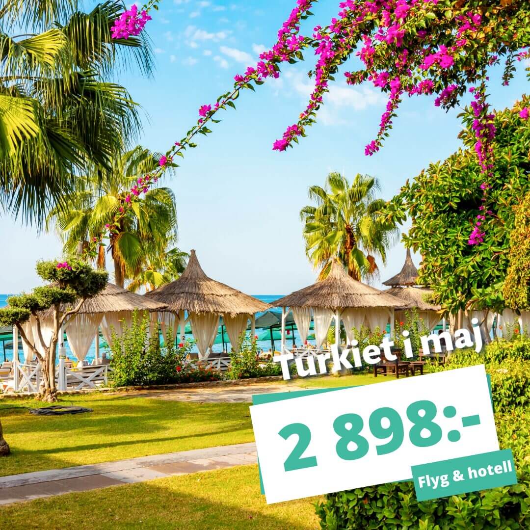 Res på en veckas badsemester till Turkiet i maj från 2 898:-