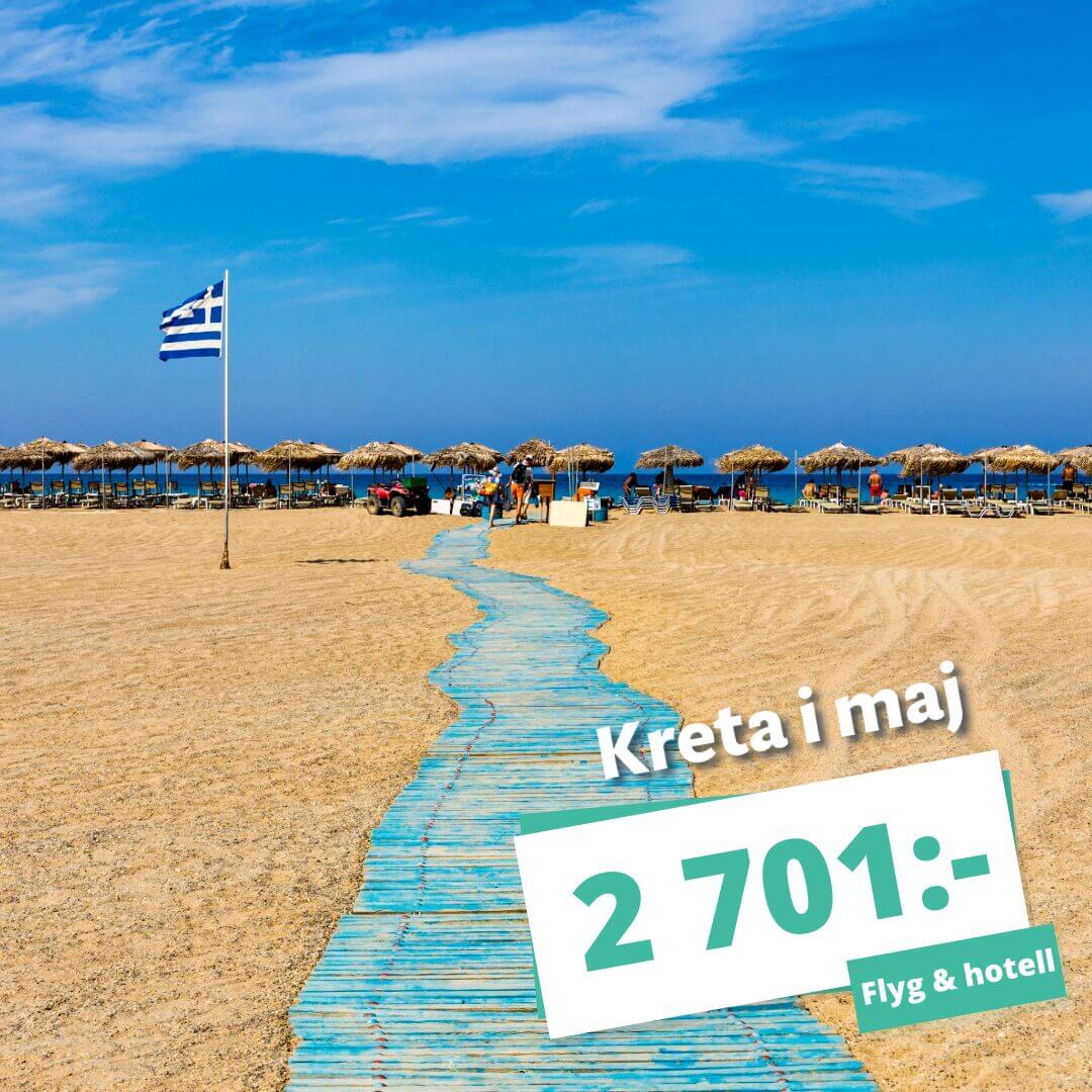 1 vecka på Kreta i maj för endast 2 701:-