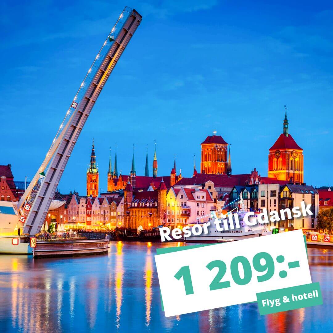 Res på höstlov till Gdansk i oktober från ENDAST 1 209:-