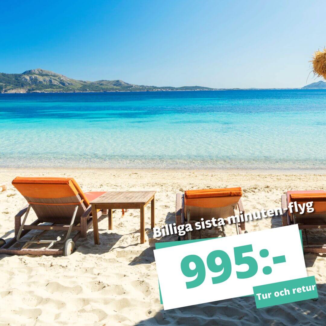 Billiga sista minuten-flyg från endast 995 kr